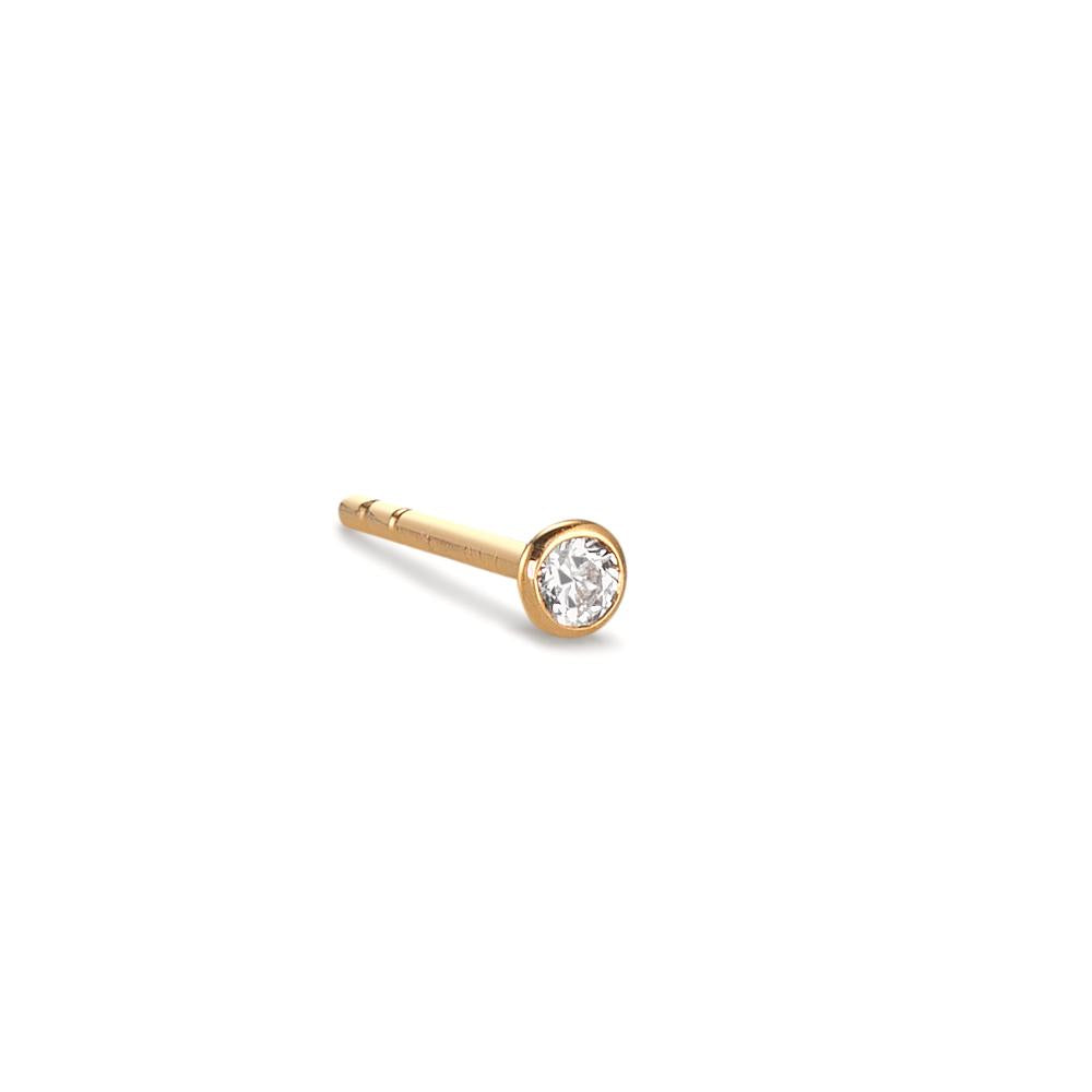 Örhängen 1 st 750/18 K gult guld Zirkoniumoxid Ø2.5 mm