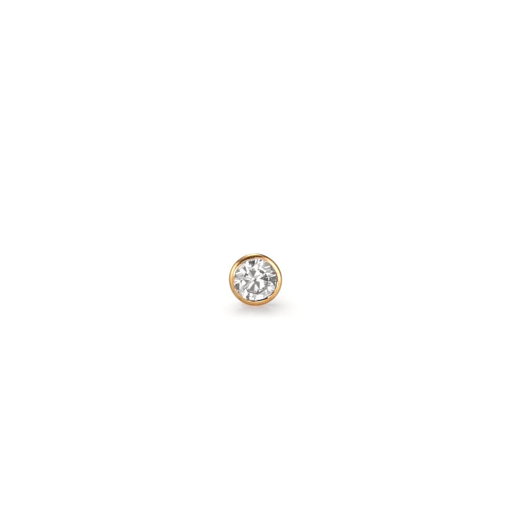 Örhängen 1 st 750/18 K gult guld Zirkoniumoxid Ø2.5 mm