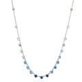Collier 750/18 K vitguld topas 1.31 ct, 12 stenar, London Blå Topas 0.41 ct, 3 stenar, kvarts 0.06 ct, 2 stenar, Rosenkvarts 0.19 ct, 4 stenar 40-45 cm