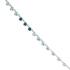 Collier 750/18 K vitguld topas 1.31 ct, 12 stenar, London Blå Topas 0.41 ct, 3 stenar, kvarts 0.06 ct, 2 stenar, Rosenkvarts 0.19 ct, 4 stenar 40-45 cm