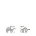 Örhängen med knoppar Silver Zirkoniumoxid rodiumpläterad elefant