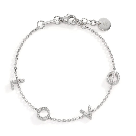 Armband Silver Zirkoniumoxid rodiumpläterad 16-18 cm
