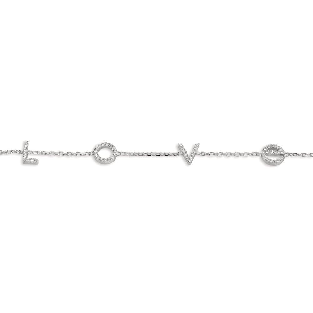 Armband Silver Zirkoniumoxid rodiumpläterad 16-18 cm