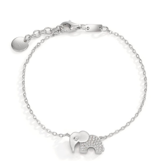 Armband Silver Zirkoniumoxid rodiumpläterad elefant 16-18 cm