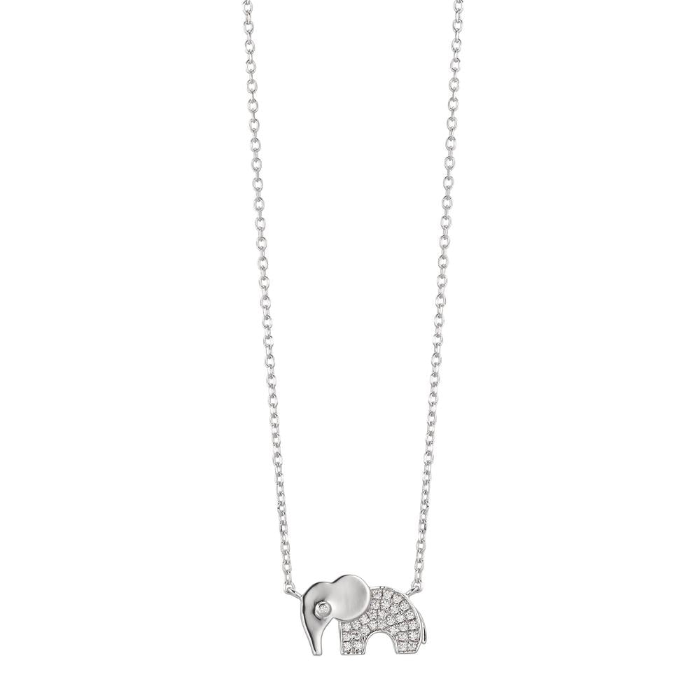 Collier Silver Zirkoniumoxid rodiumpläterad elefant 40-43 cm