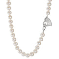 Collier Silver rodiumpläterad Sötvattensodlad pärla 6-7 mm Hjärta 42 cm