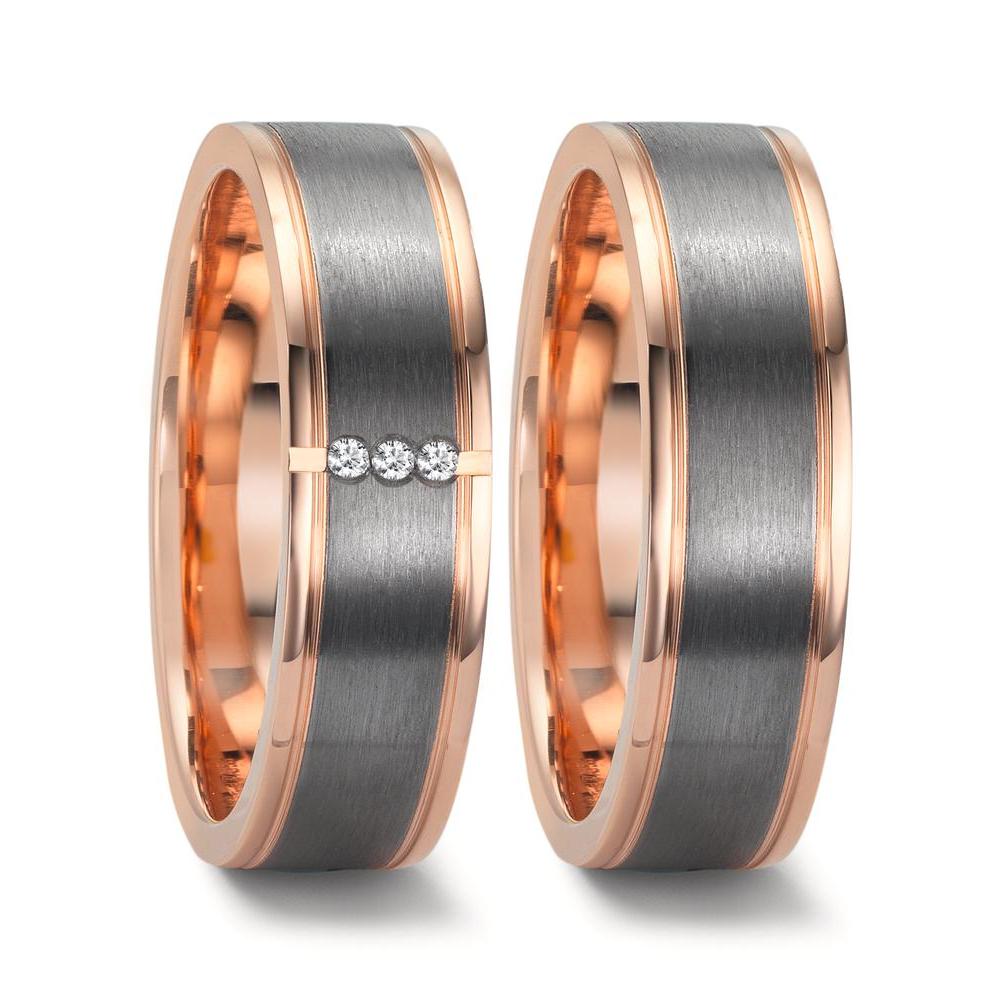 Partnerring 585/14 K rött guld, 999 Tantal