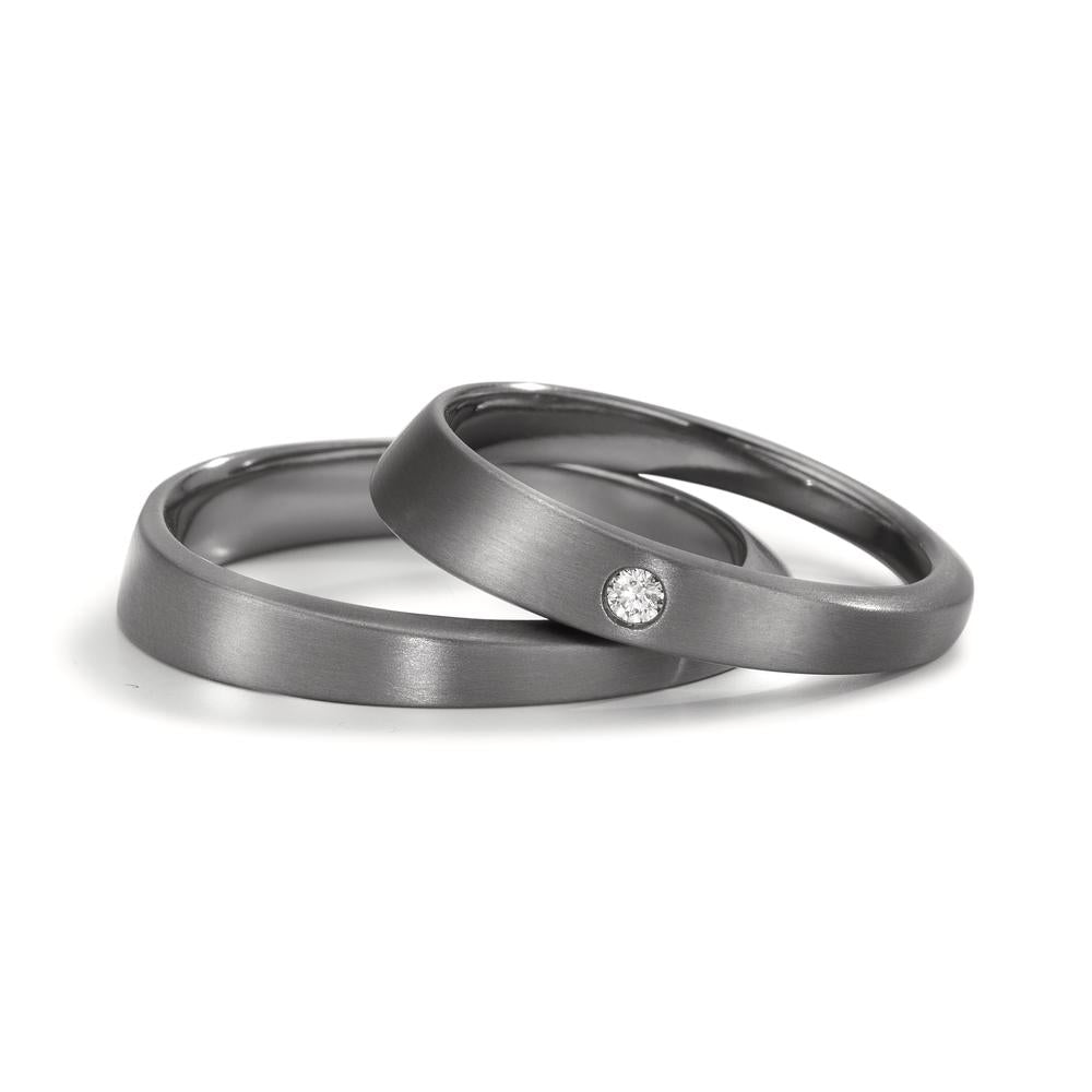 Partnerring 999 Tantal diamant 0.03 ct, w-si