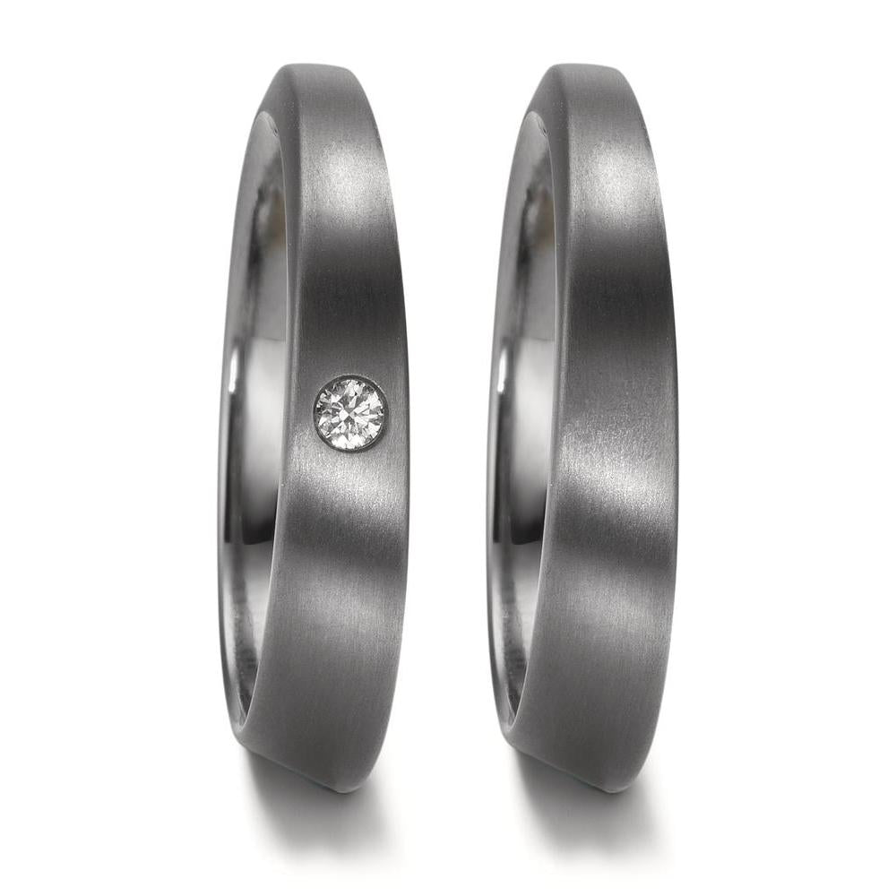 Partnerring 999 Tantal diamant 0.03 ct, w-si