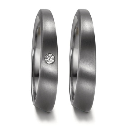 Partnerring 999 Tantal diamant 0.03 ct, w-si
