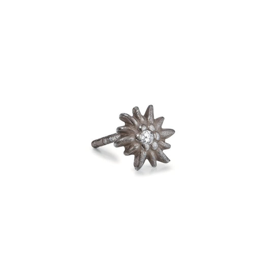 Örhängen 1 st Silver patinerad Edelweiss Ø7 mm