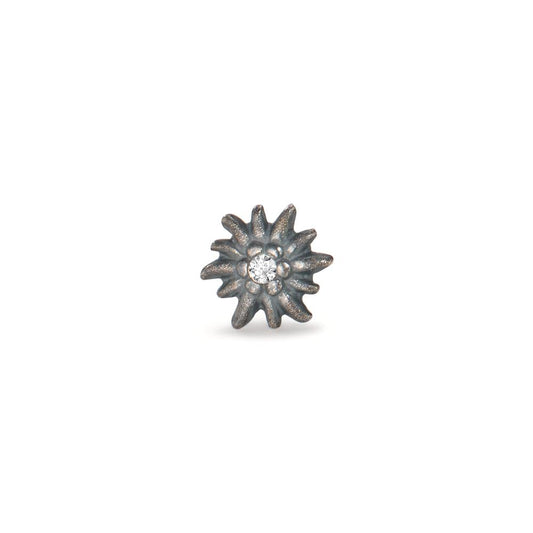 Örhängen 1 st Silver patinerad Edelweiss Ø7 mm