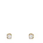Örhängen med knoppar Silver Zirkoniumoxid 2 stenar gul guldpläterad Ø3 mm
