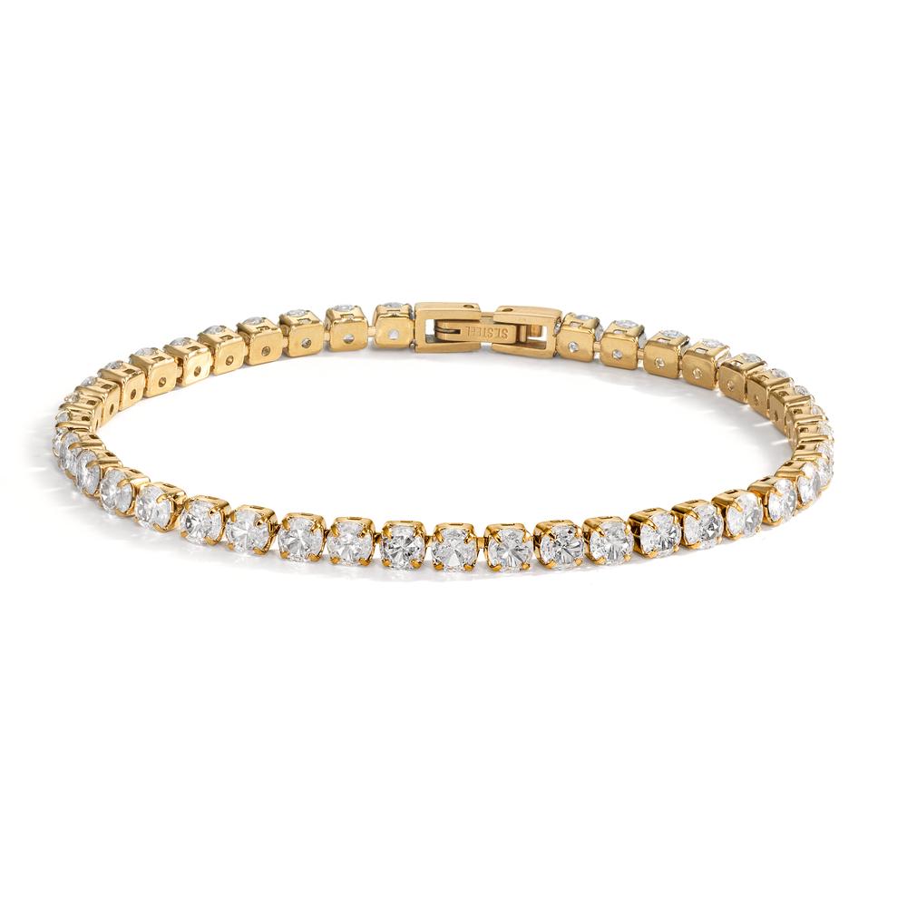 Armband rostfritt stål Zirkoniumoxid gul IP-belagd 19 cm