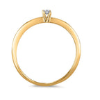 Solitärring 750/18 K gult guld diamant 0.03 ct, w-si