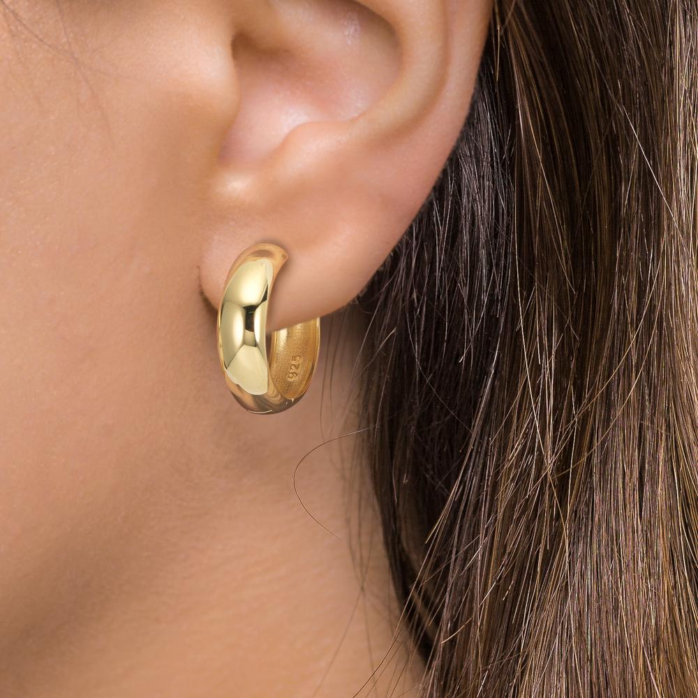 Hopfällbara örhängen Silver gul guldpläterad