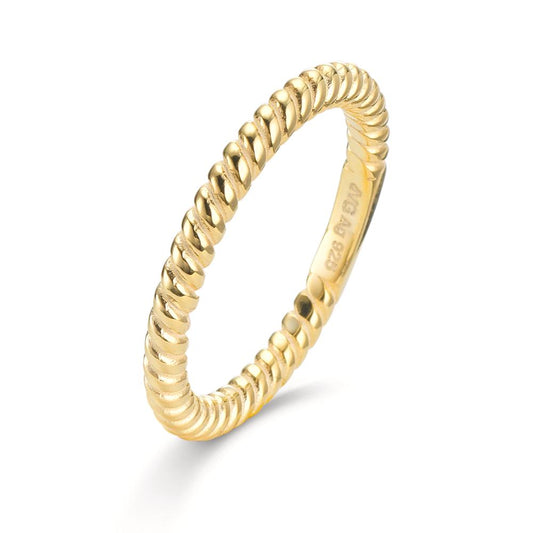 Sätt i ring Silver gul guldpläterad