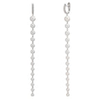 Hopfällbara örhängen 750/18 K vitguld diamant 0.12 ct, 12 stenar, tw-si Sötvattensodlad pärla, 28 Pärlor