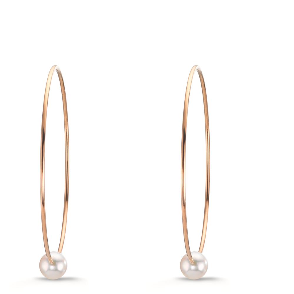 Hoop örhängen 750/18 K rött guld [Akoya Perlen], 6 mm