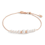 Armband 750/18 K rött guld Sötvattensodlad pärla, 9 Pärlor 15-18 cm