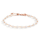 Armband 750/18 K rött guld Sötvattensodlad pärla, 18 Pärlor, 3.5 mm