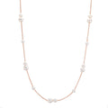 Collier 750/18 K rött guld Sötvattensodlad pärla, 23 Pärlor 3-5 mm 41.5-44 cm