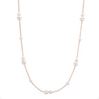 Collier 750/18 K rött guld Sötvattensodlad pärla, 23 Pärlor 3-5 mm 41.5-44 cm