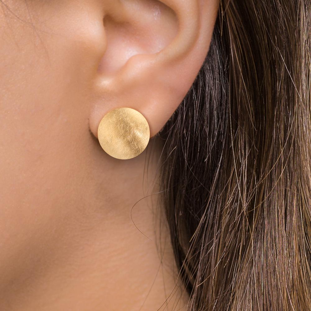 Örhängen med knoppar Silver gul guldpläterad Ø22 mm