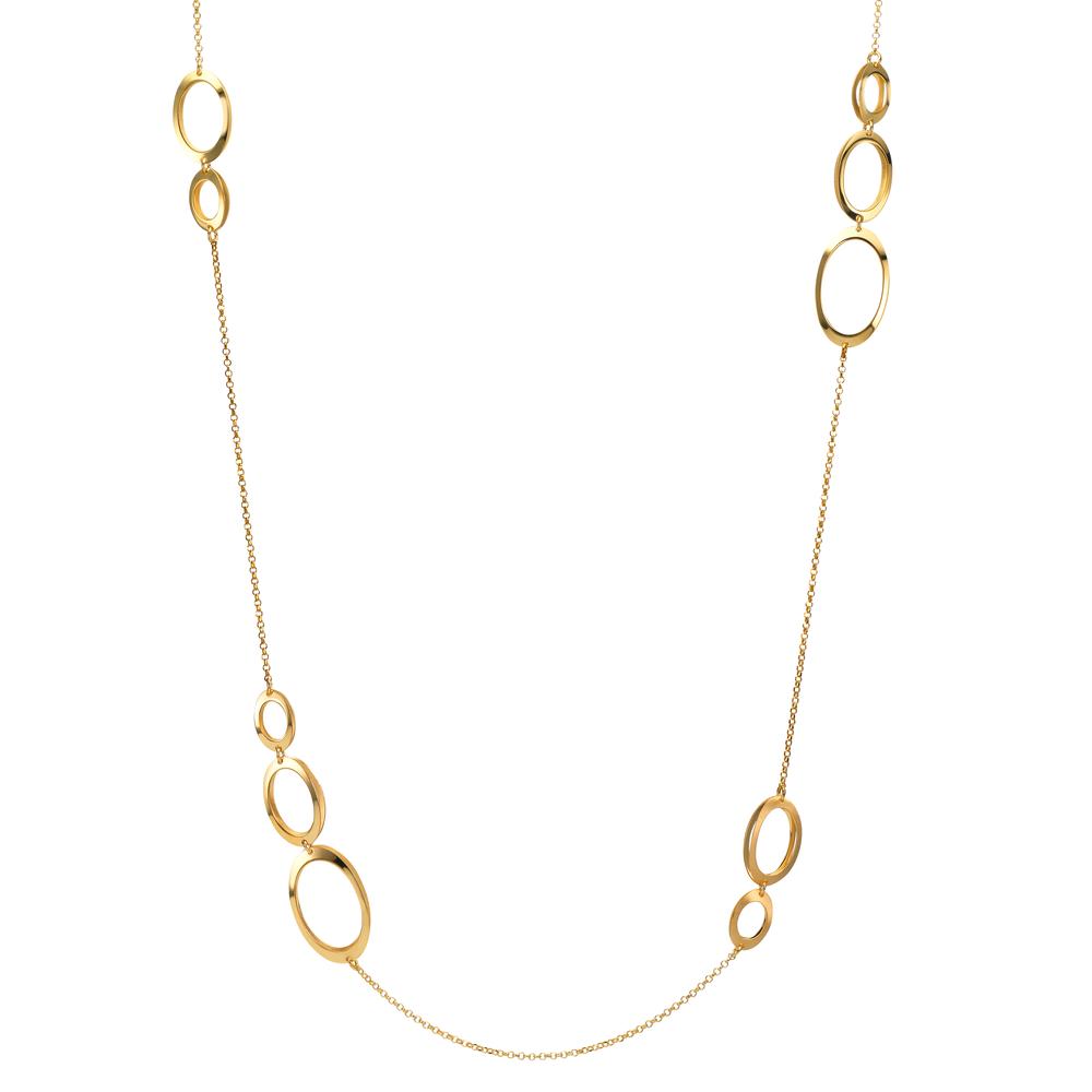 Collier Silver gul guldpläterad 90 cm