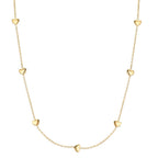 Collier Silver gul guldpläterad Hjärta 40-44 cm