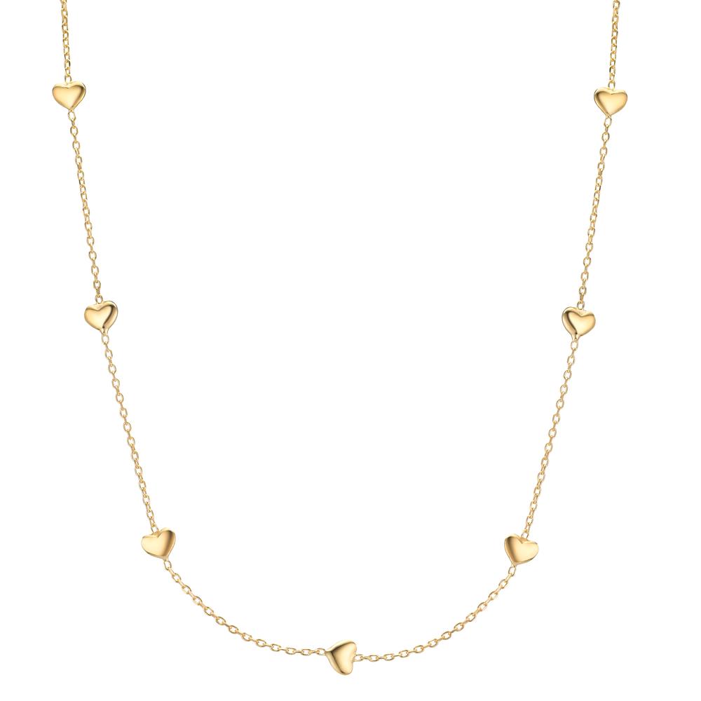 Collier Silver gul guldpläterad Hjärta 40-44 cm