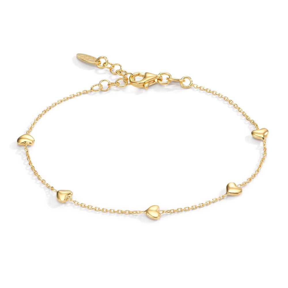 Armband Silver gul guldpläterad Hjärta