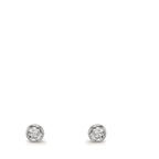 Örhängen med knoppar 375/9 K vitguld Zirkoniumoxid 2 stenar Ø2.9 mm