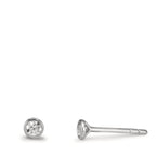 Örhängen med knoppar 375/9 K vitguld Zirkoniumoxid 2 stenar Ø3.2 mm
