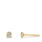 Örhängen med knoppar 375/9 K gult guld Zirkoniumoxid 2 stenar Ø3.5 mm