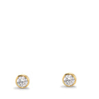 Örhängen med knoppar 375/9 K gult guld Zirkoniumoxid 2 stenar Ø3.8 mm