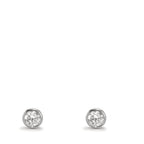 Örhängen med knoppar 375/9 K vitguld Zirkoniumoxid 2 stenar Ø3.8 mm