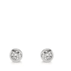 Örhängen med knoppar 375/9 K vitguld Zirkoniumoxid 2 stenar Ø5 mm