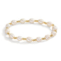 Armband rostfritt stål gul IP-belagd Sötvattensodlad pärla 6.5-7 mm 18.5 cm