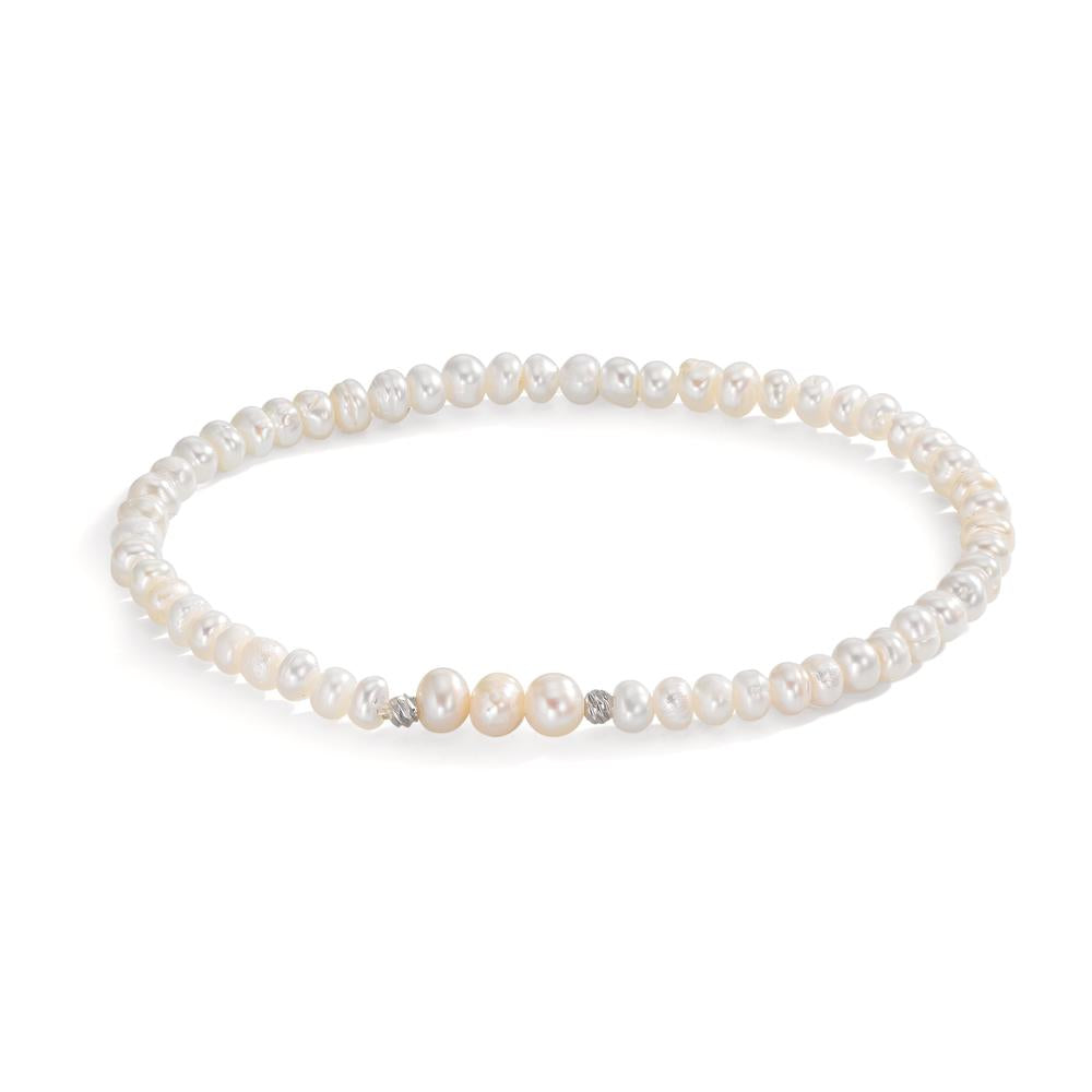 Armband rostfritt stål Sötvattensodlad pärla 3.5-4 mm 17 cm