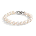 Armband rostfritt stål Sötvattensodlad pärla 8.5-9 mm 19.5 cm