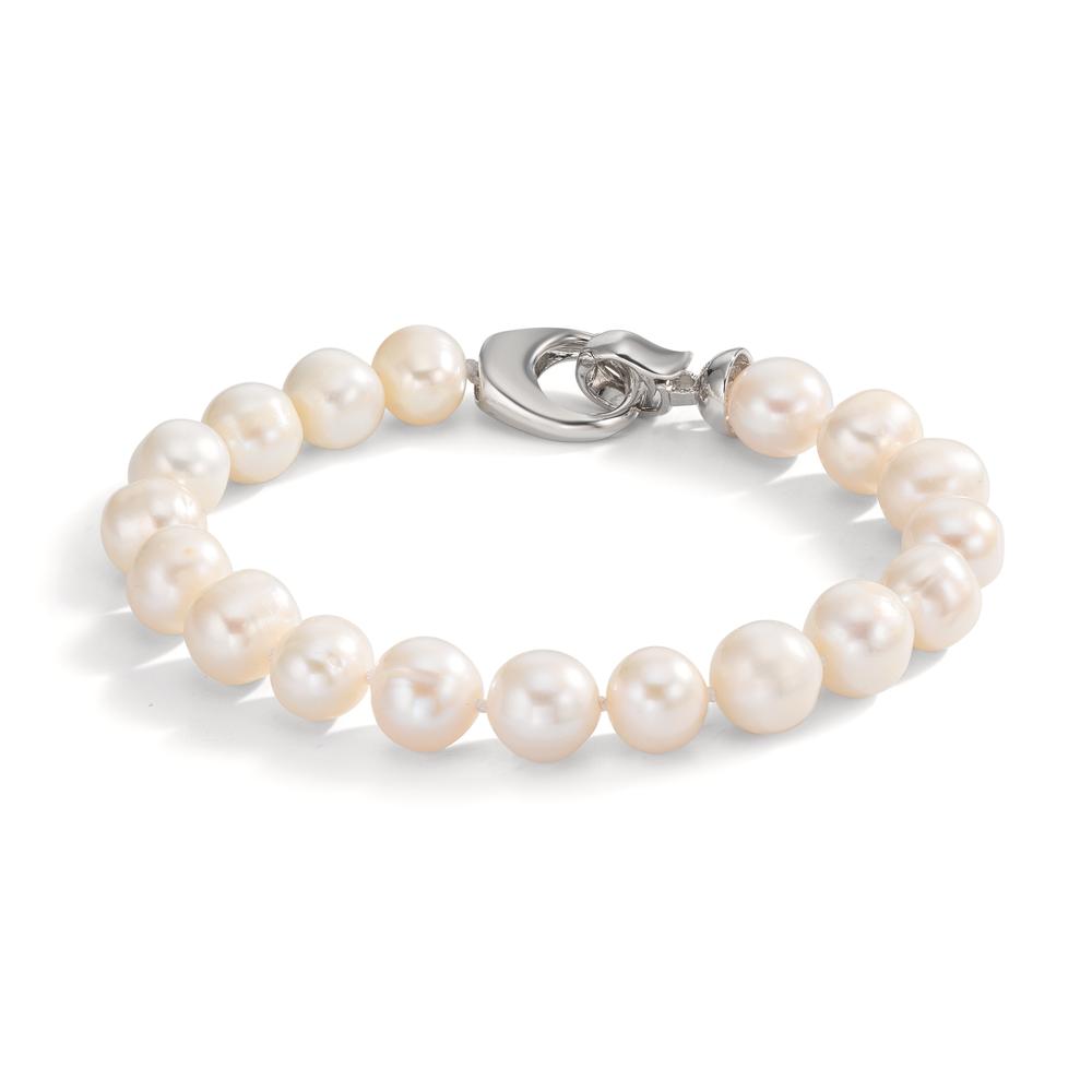 Armband rostfritt stål Sötvattensodlad pärla 8.5-9 mm 19.5 cm