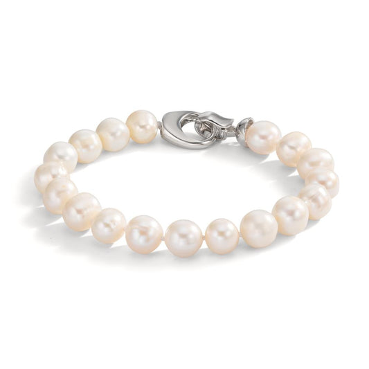 Armband rostfritt stål Sötvattensodlad pärla 8.5-9 mm 19.5 cm