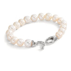 Armband rostfritt stål Sötvattensodlad pärla 8.5-9 mm 19.5 cm