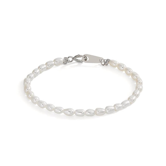 Armband Silver rodiumpläterad Sötvattensodlad pärla, 2.5 mm 11.5 cm