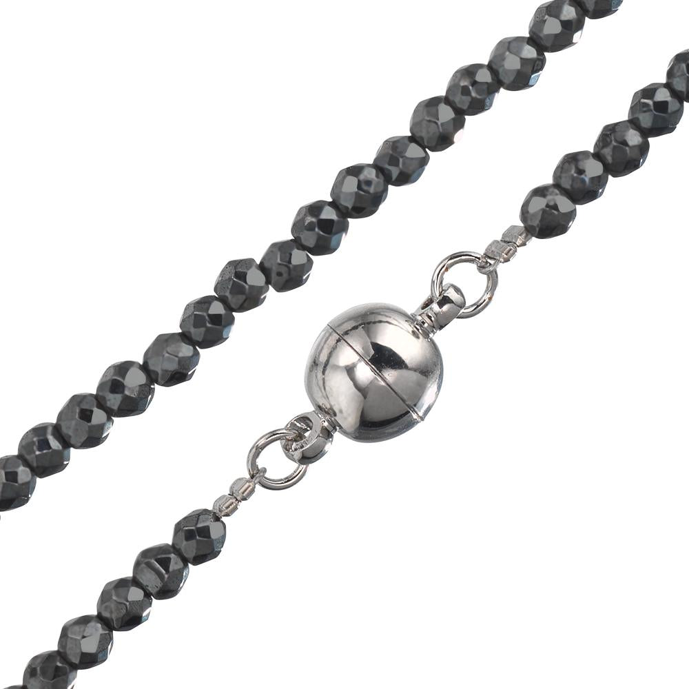Collier rostfritt stål Hematit 3 mm 42 cm