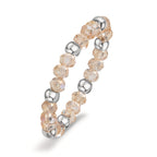 Finger ring rostfritt stål kristall champagne, 3 mm