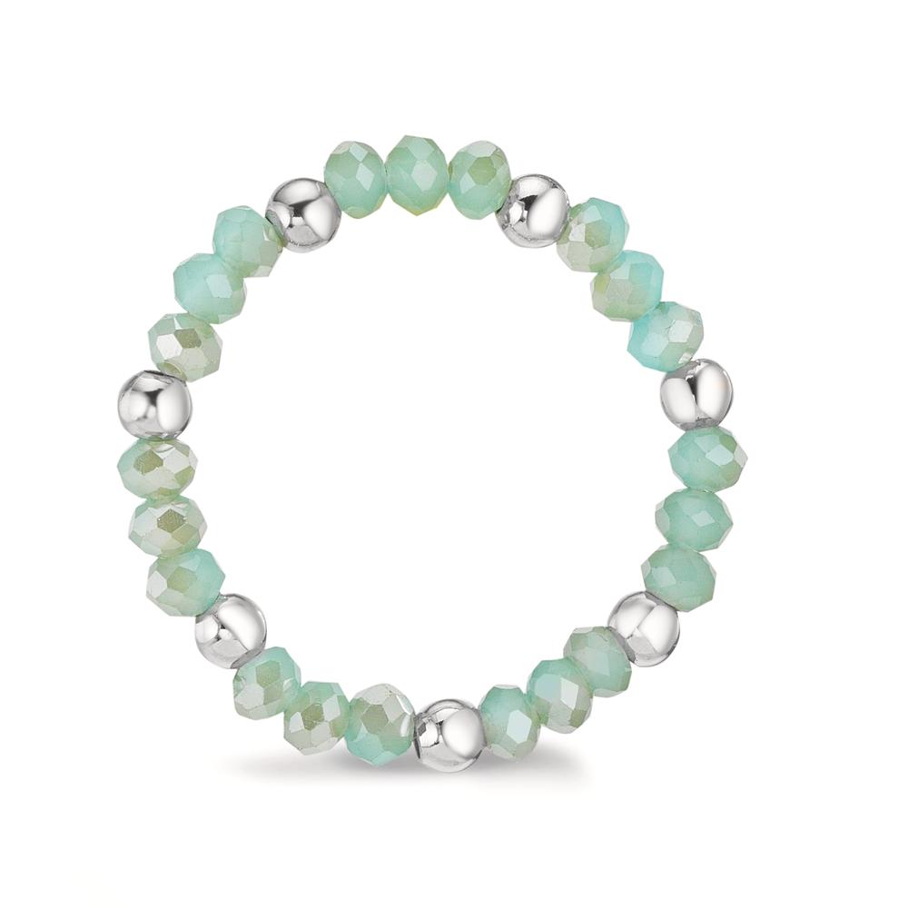 Finger ring rostfritt stål kristall turkos, 3 mm