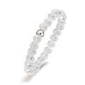 Finger ring rostfritt stål kristall vit, 3 mm