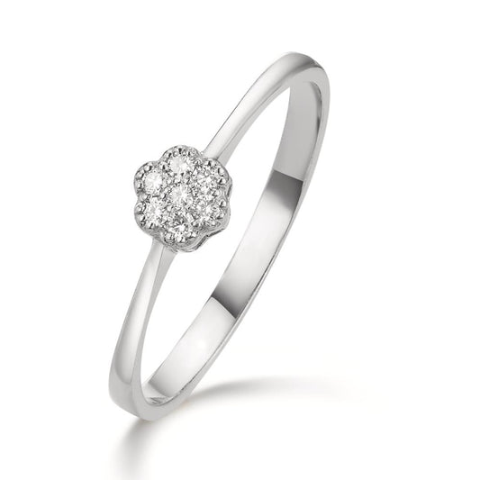 Finger ring 750/18 K vitguld diamant 0.06 ct, 7 stenar, w-si